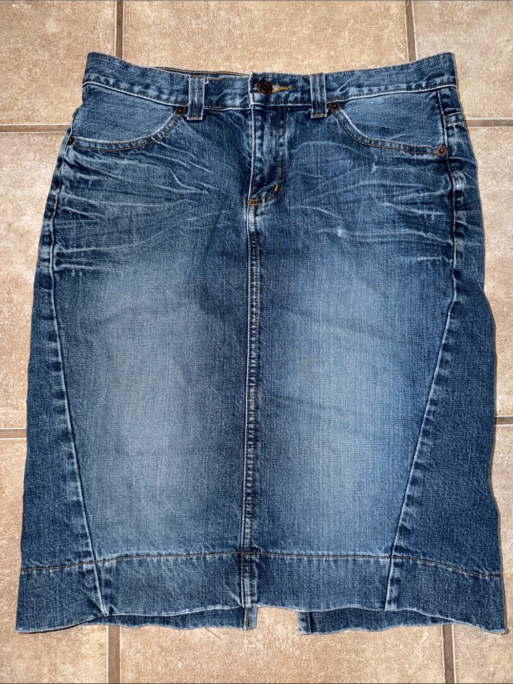 American Eagle Outfitters Blue Straight-Leg Jeans Skirt